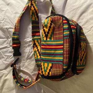 Colorful Kente Patterned unisex Waist Bag